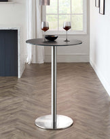 grande bar table stainless steel dark grey