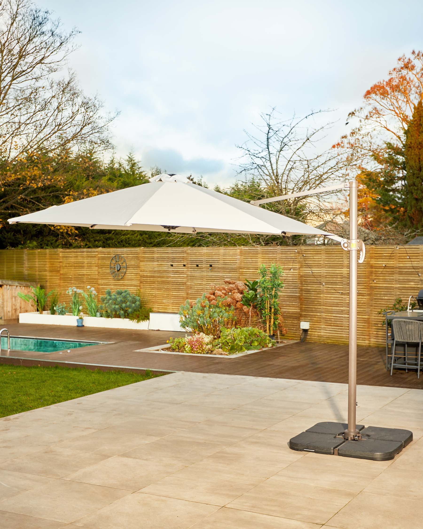 helena solar cantilever parasol ivory