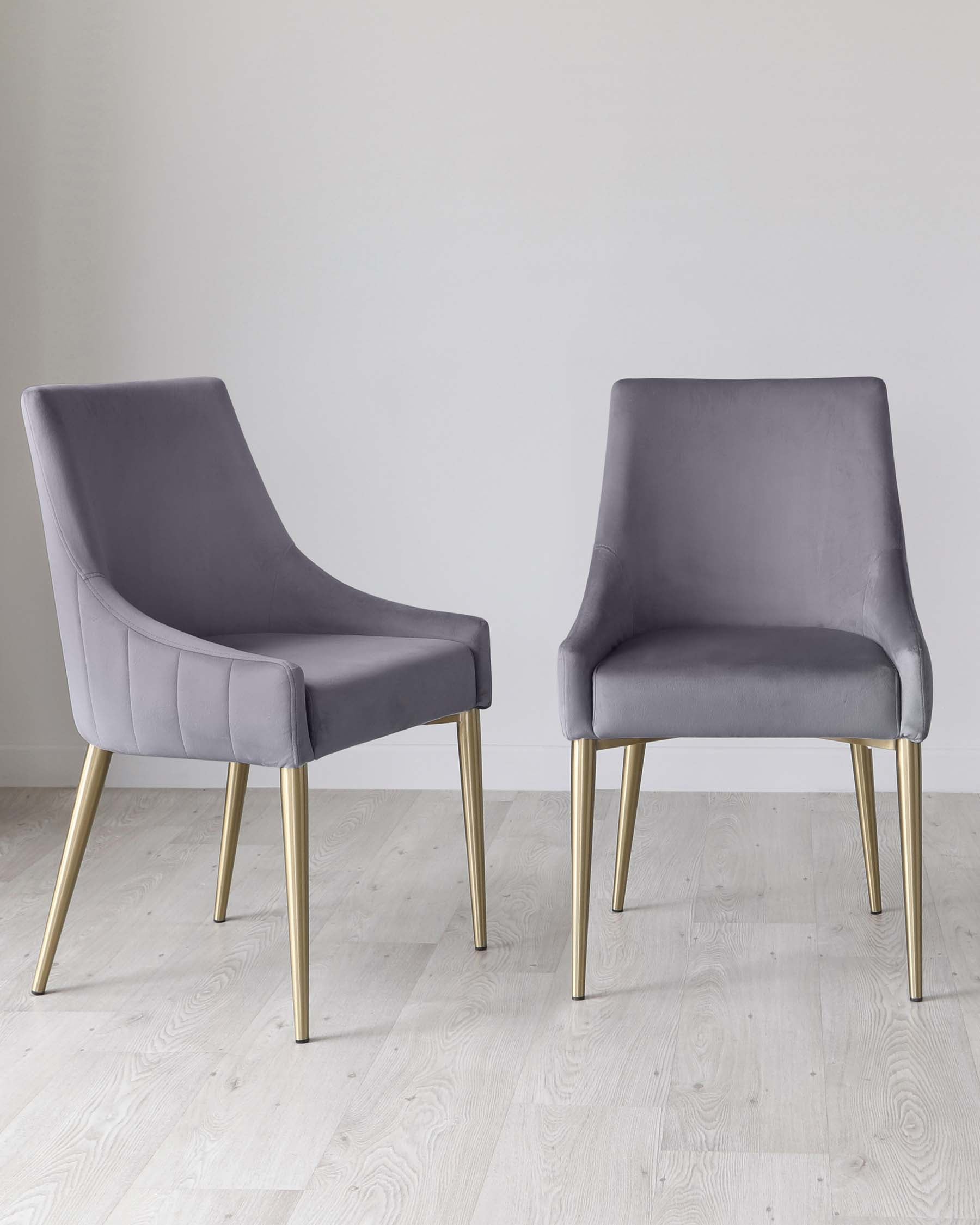 Juliana Dark Grey Velvet Dining Chair With Brushed Brass Legs Set of 2 ...