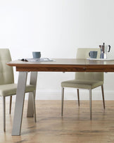 assi walnut extending and deco dining set