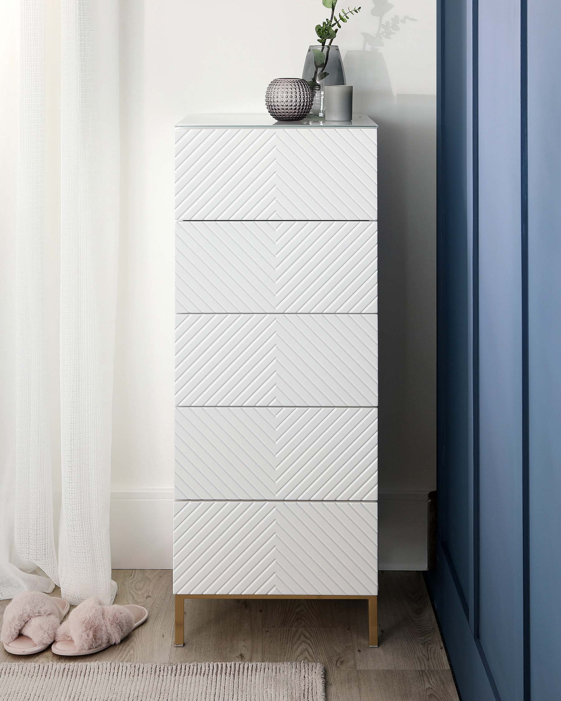 Modern white store drawers