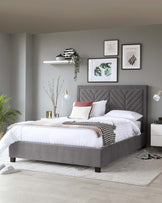 octavia velvet super king size bed with storage grey