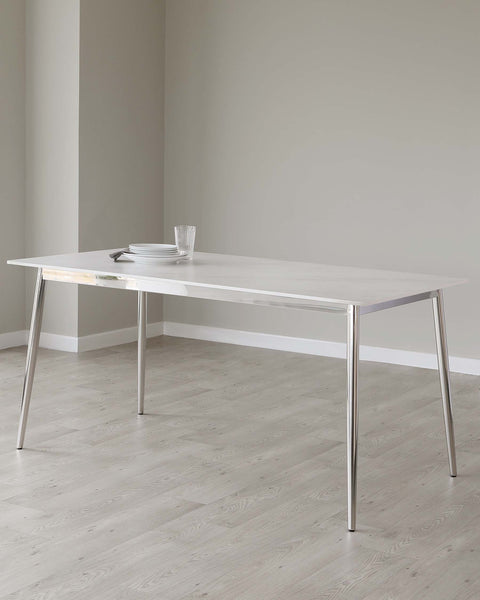 Marston Wide Console Desk on Minimalist Square Legs