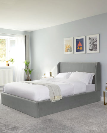 Light Grey Ottoman King Size Bed from Danetti