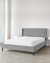 paolo velvet king size bed light grey