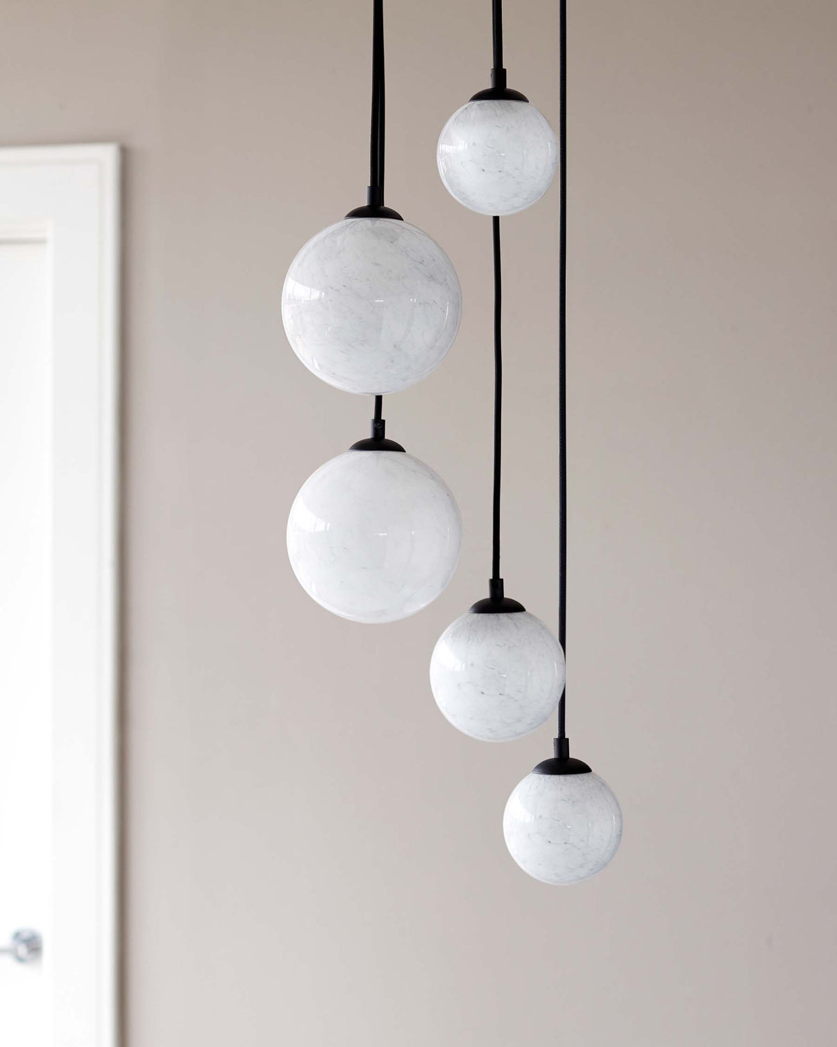 Riley Marble Look Glass Cluster Drop Light by Danetti