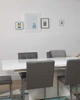 Sanza white gloss extending 6 to 10 seater dining table